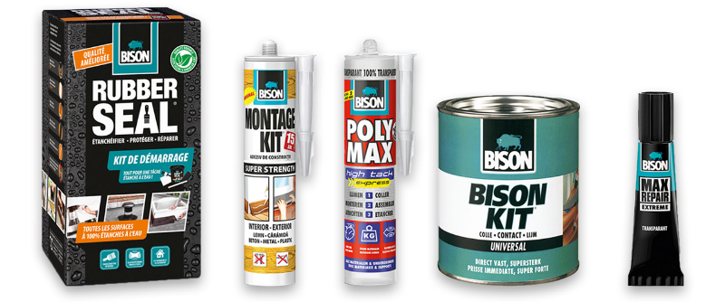 Клеи и герметики Bison банки картриджи тюбики